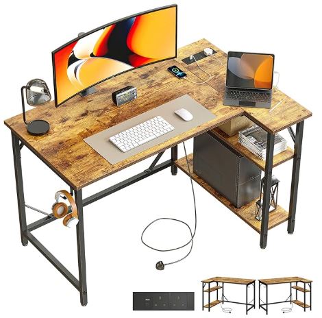 dom home office corner desk with drawers