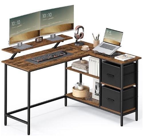 vasagle compact corner desk with storage