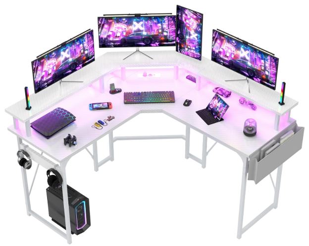 devoko affordable l shaped gaming desk
