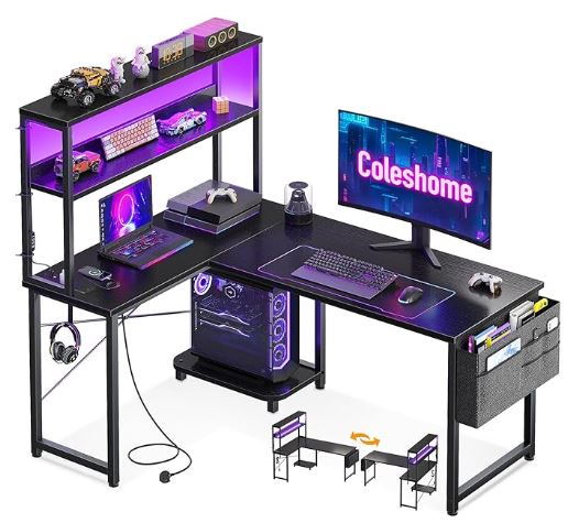 homegame budget l shaped gaming desk with drawers