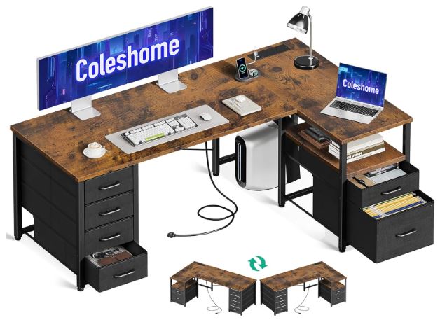 reversible modern l shaped desk