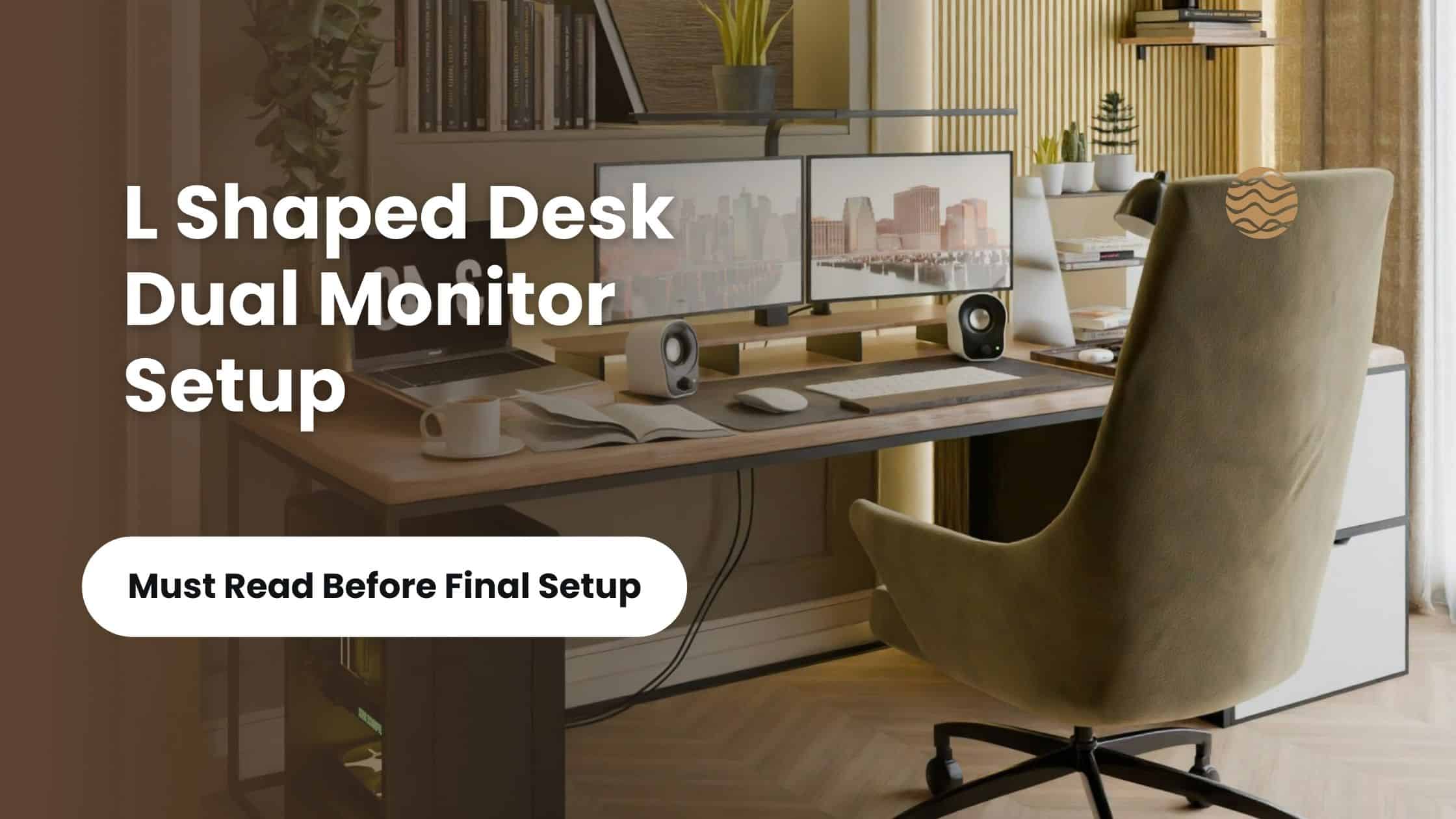 l shaped desk dual monitor setup